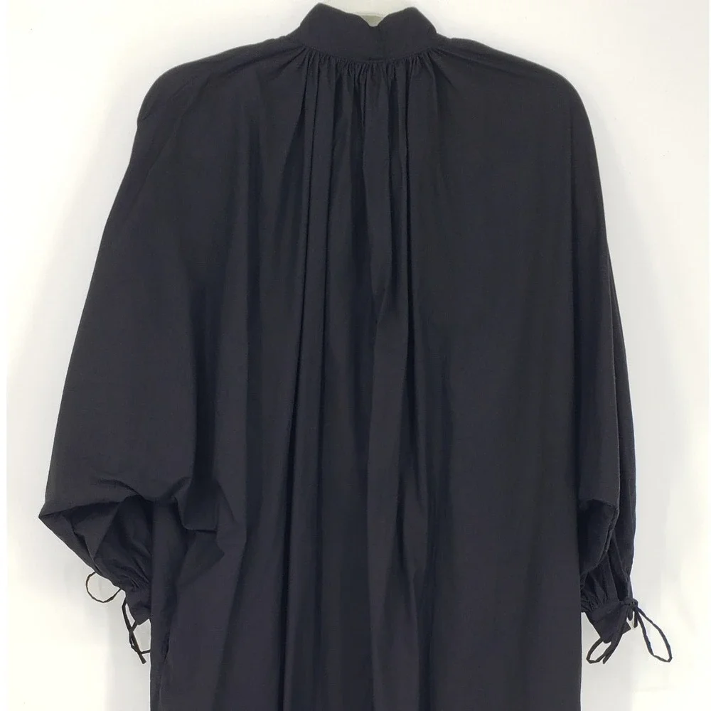MIKOH Hawea Maxi Dress Oversized Kaftan Size 1 Black Long Sleeve Minimalist Boho - Picture 8 of 10